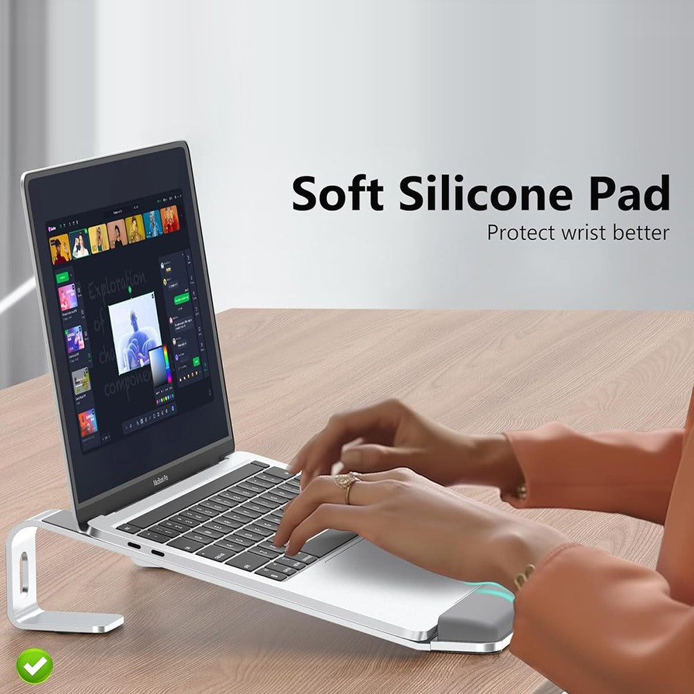 M8 Löstagbar Ställbar Bärbar Dator Ställ med Aluminiumlegering och Silikon handledsstöd