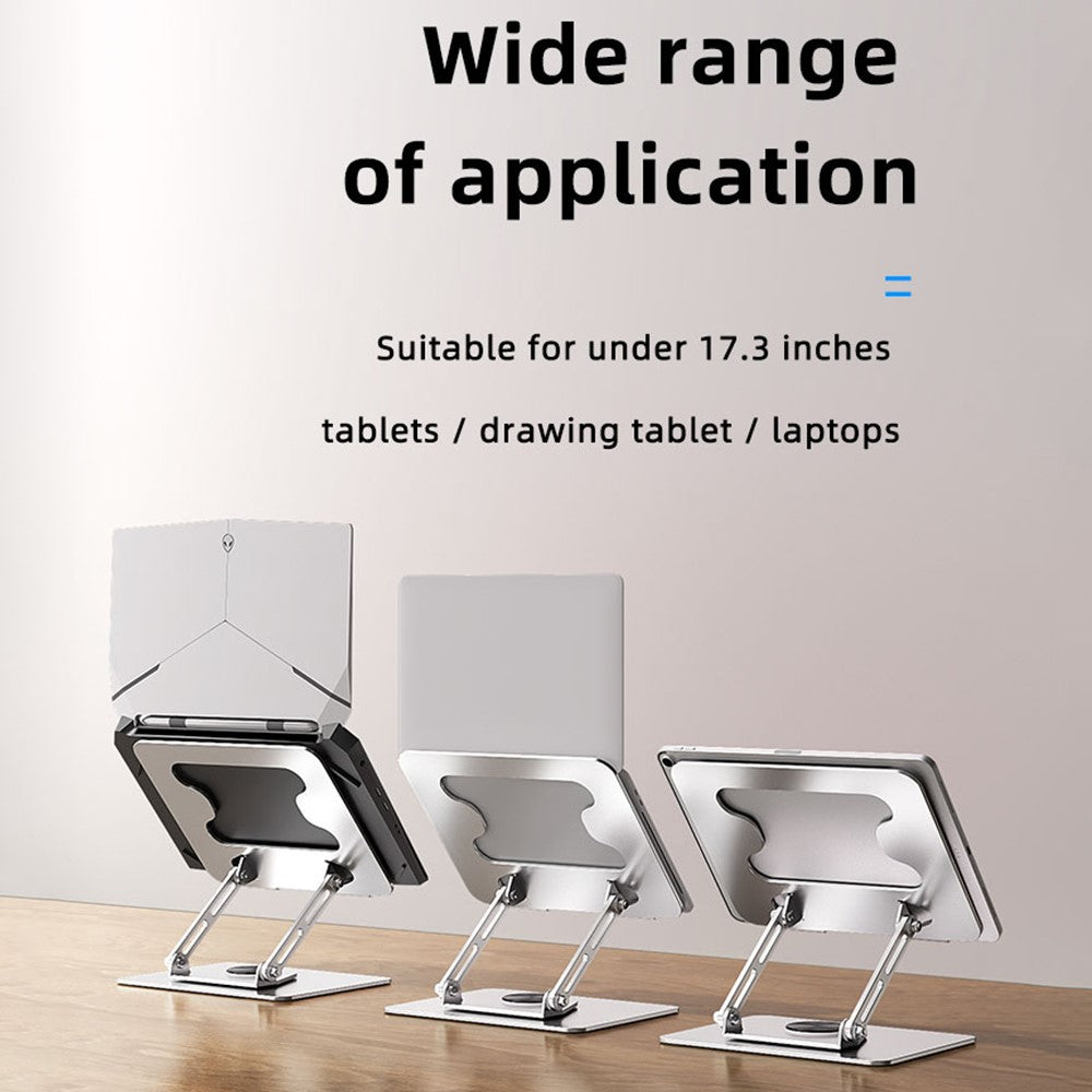 L308 Portable 360° Rotating Tablet Stand for Devices Up to 17.3 Inches Foldable Desktop Holder