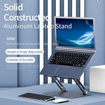 L303 Aluminum Alloy Adjustable Tablet Stand for Devices Up To 17.3 Inch Foldable Cooling Laptop Riser