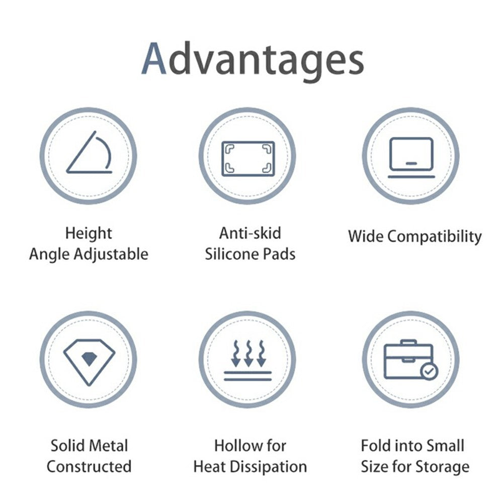 L303 Aluminum Alloy Adjustable Tablet Stand for Devices Up To 17.3 Inch Foldable Cooling Laptop Riser