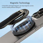 Carbon Fiber Pattern Magnetic Stand Ring Holder Foldable Rotatable Wrist Strap Bracket with Magnetic Pad