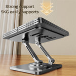 J58 Cooling Gaming Stand Rotating Tablet Holder Dual Rod Support Alloy Steel Foldable Cradle