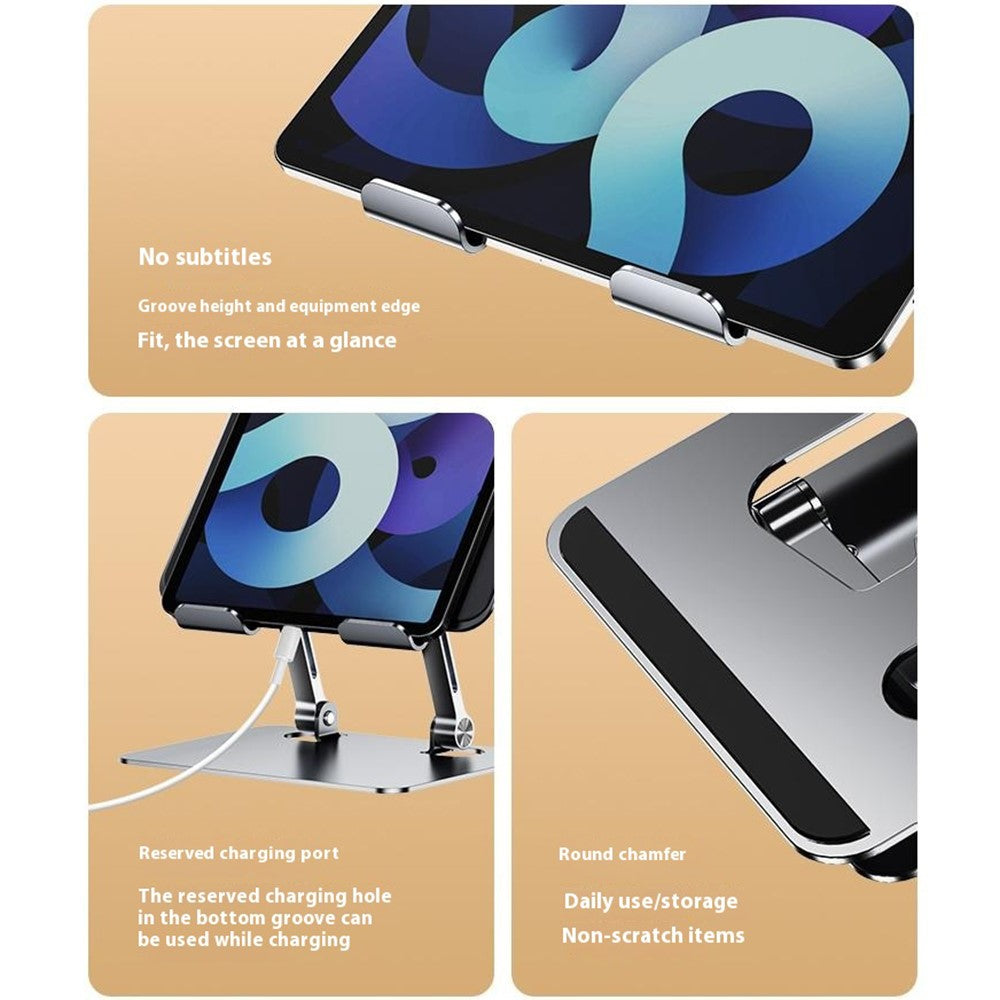 J18S Alloy Steel Live Streaming Phone Tablet Stand 360 Degree Rotation Desktop Holder