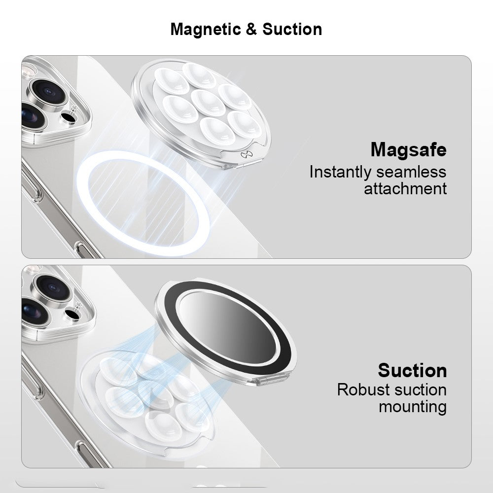 XUNDD XDHO-057 Magnetic Suction Cup Phone Mount Rotating Stand Holder with Makeup Mirror