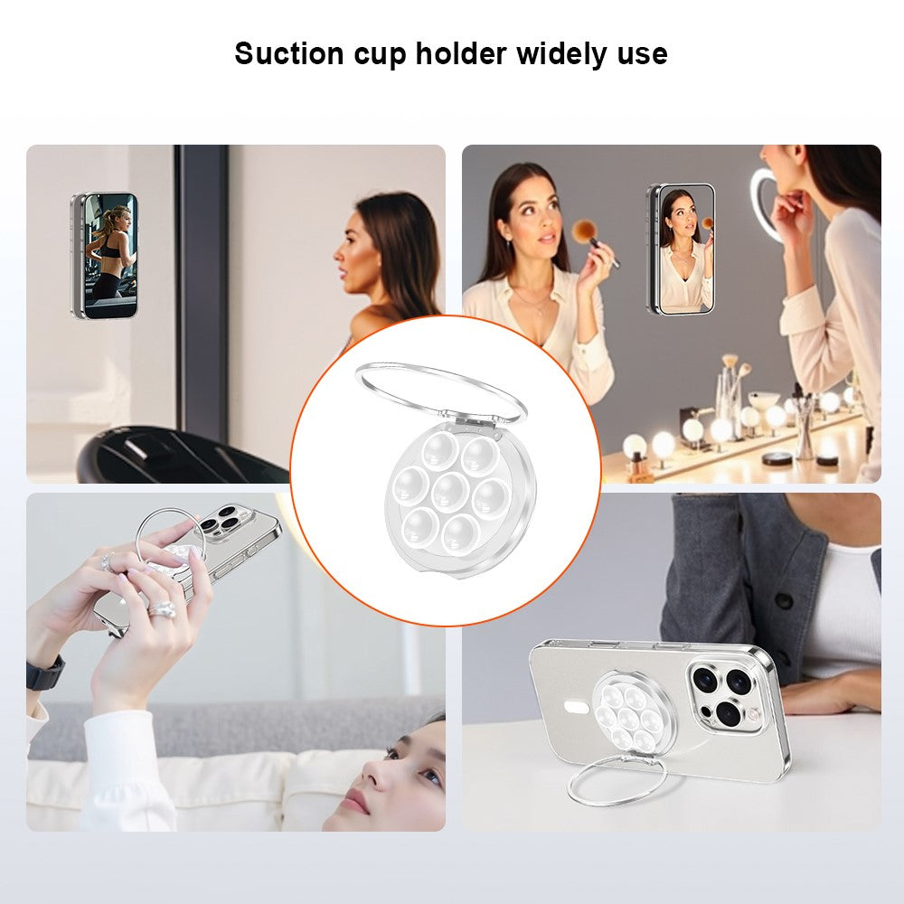 XUNDD XDHO-057 Magnetic Suction Cup Phone Mount Rotating Stand Holder with Makeup Mirror