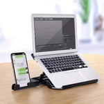 N2 Foldable Laptop Stand with 360° Rotating Base and Phone Holder 8-Level Ergonomic Laptop Riser