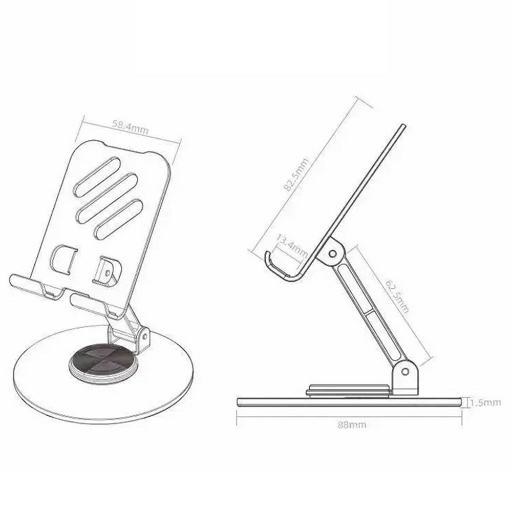 002 Metal Hollow Cooling Stand Rotatable Folding Cell Phone Lazy Bracket for Live Streaming