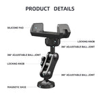 X037 360 graders justerbar mobilmobilhållare med magnetisk bas för gymutrustning