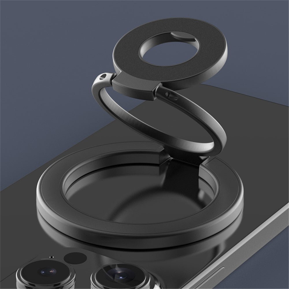 Tri-Fold Magnetic Kickstand Adjustable Angle Phone Metal Ring Holder
