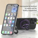 Tri-Fold Magnetic Kickstand Adjustable Angle Phone Metal Ring Holder