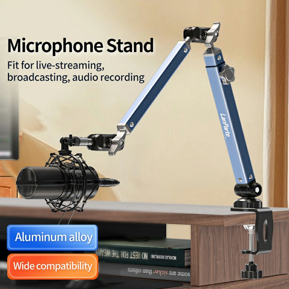 LANPARTE B-DMS-01 Clip On Heavy Duty Microphone Holder Three Sections Adjustable Boom Arm Stand