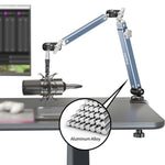 LANPARTE B-DMS-01 Clip On Heavy Duty Microphone Holder Three Sections Adjustable Boom Arm Stand