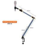 LANPARTE B-DMS-01 Clip On Heavy Duty Microphone Holder Three Sections Adjustable Boom Arm Stand
