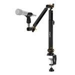 LANPARTE B-DMS-01 Clip On Heavy Duty Microphone Holder Three Sections Adjustable Boom Arm Stand