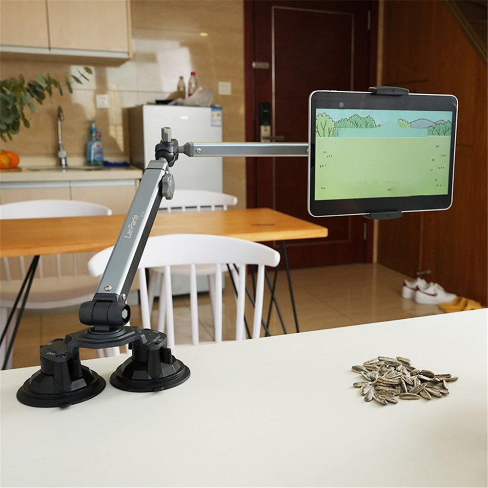 LANPARTE LS-T02 Dual Suction Cup Tablet Stand Angle Adjustable Foldable Desktop Phone Bracket