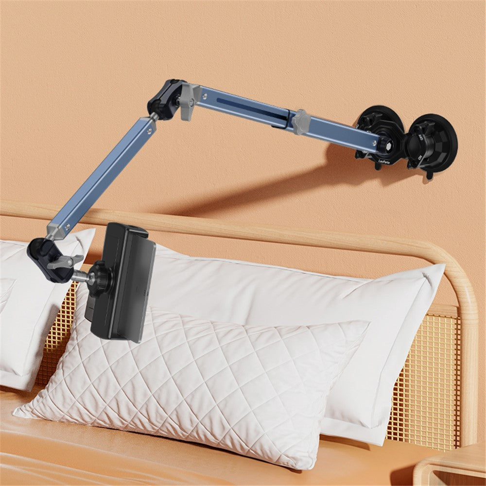 LANPARTE LS-T02 Dual Suction Cup Tablet Stand Angle Adjustable Foldable Desktop Phone Bracket