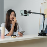 LANPARTE LS-T02 Dual Suction Cup Tablet Stand Angle Adjustable Foldable Desktop Phone Bracket