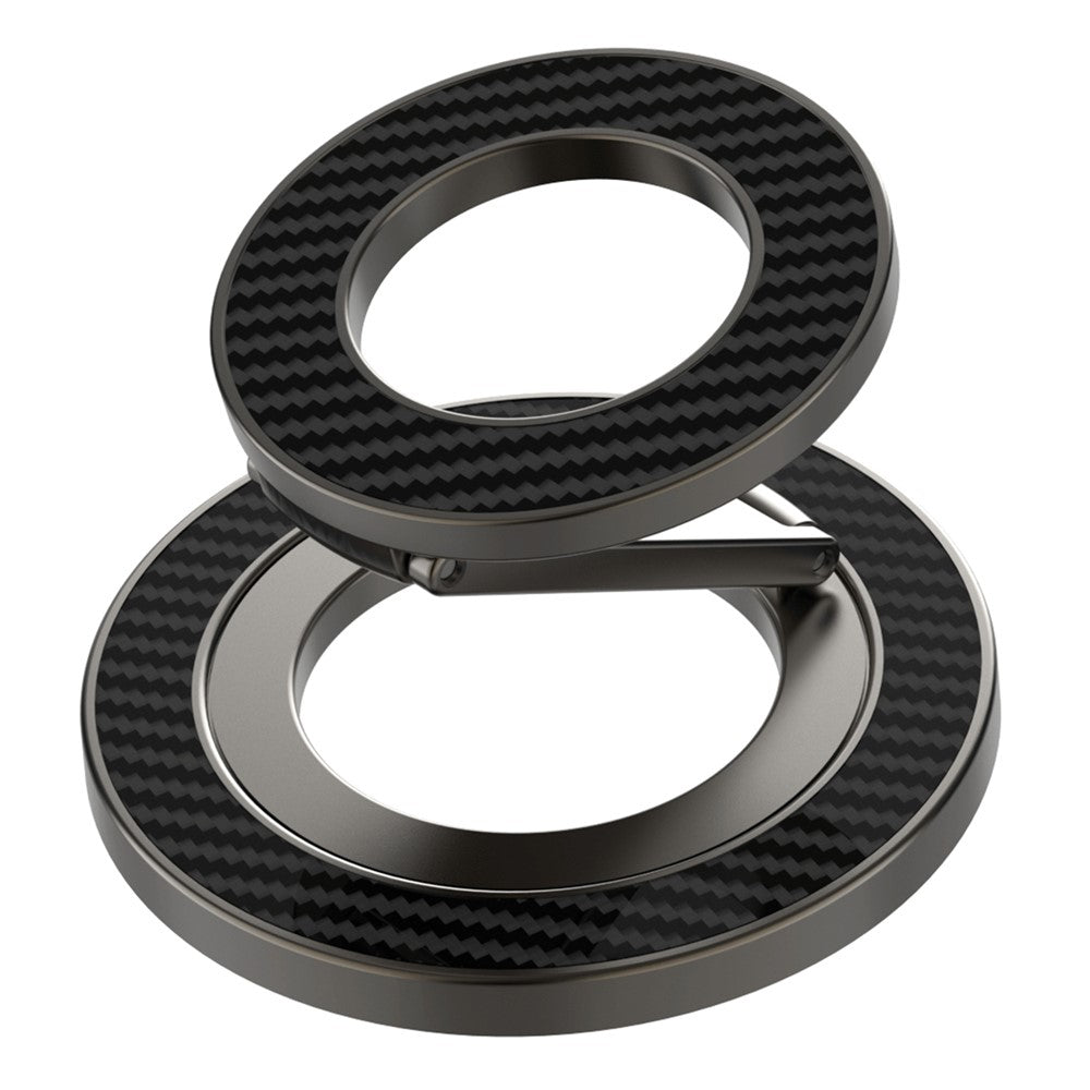 Foldable Metal Kickstand Carbon Fiber Texture Double-Sided Magnetic Holder
