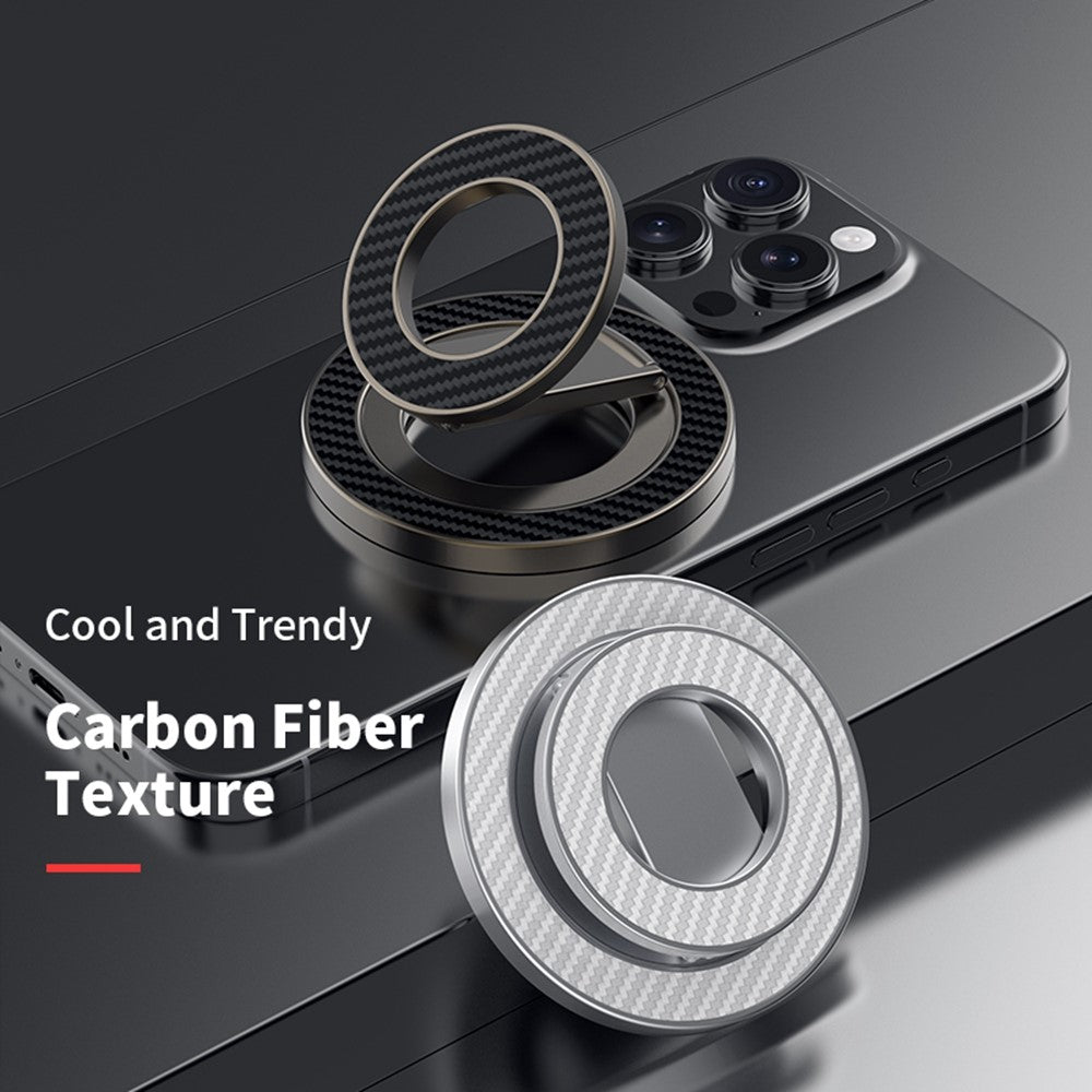 Foldable Metal Kickstand Carbon Fiber Texture Double-Sided Magnetic Holder