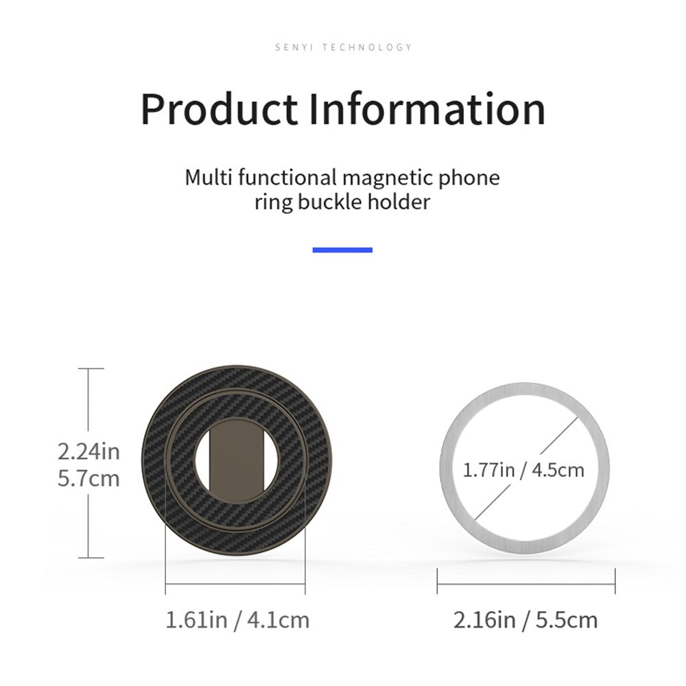 Foldable Metal Kickstand Carbon Fiber Texture Double-Sided Magnetic Holder