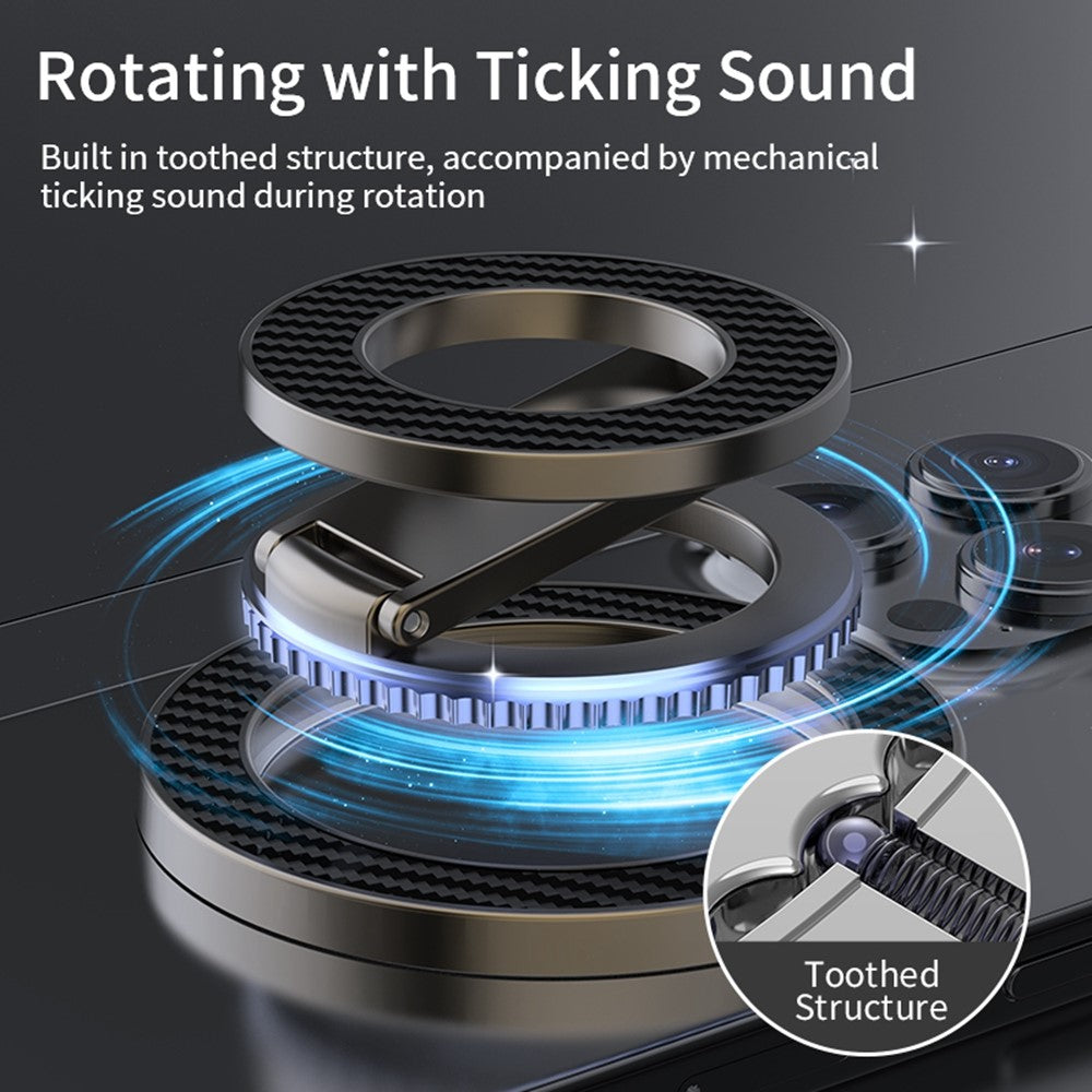 Foldable Metal Kickstand Carbon Fiber Texture Double-Sided Magnetic Holder