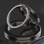 Dual Axis Carbon Fiber Textured Foldable Metal Magnetic Phone Back Ring Stand Multi Angle Viewing Kickstand