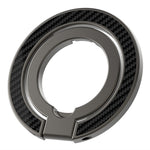 Dual Axis Carbon Fiber Textured Foldable Metal Magnetic Phone Back Ring Stand Multi Angle Viewing Kickstand