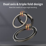 Dual Axis Carbon Fiber Textured Foldable Metal Magnetic Phone Back Ring Stand Multi Angle Viewing Kickstand
