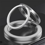 Dual Axis Carbon Fiber Textured Foldable Metal Magnetic Phone Back Ring Stand Multi Angle Viewing Kickstand