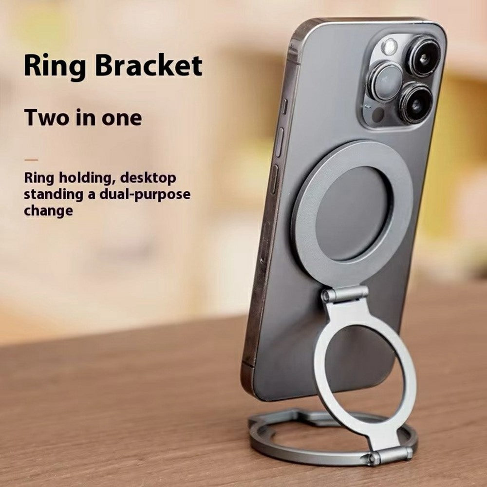 T15 2 in 1 Magnetic Phone Stand Ring Holder Foldable Aluminum Alloy Bracket for iPhone  /  iPad