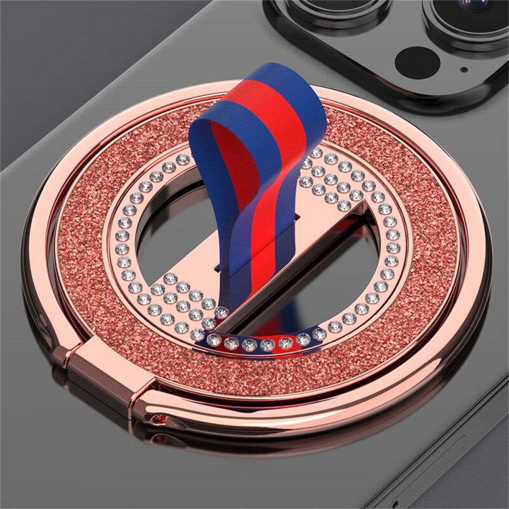 Phone Ring Kickstand 360 Degree Rotation Glitter Rhinestones Magnetic Holder