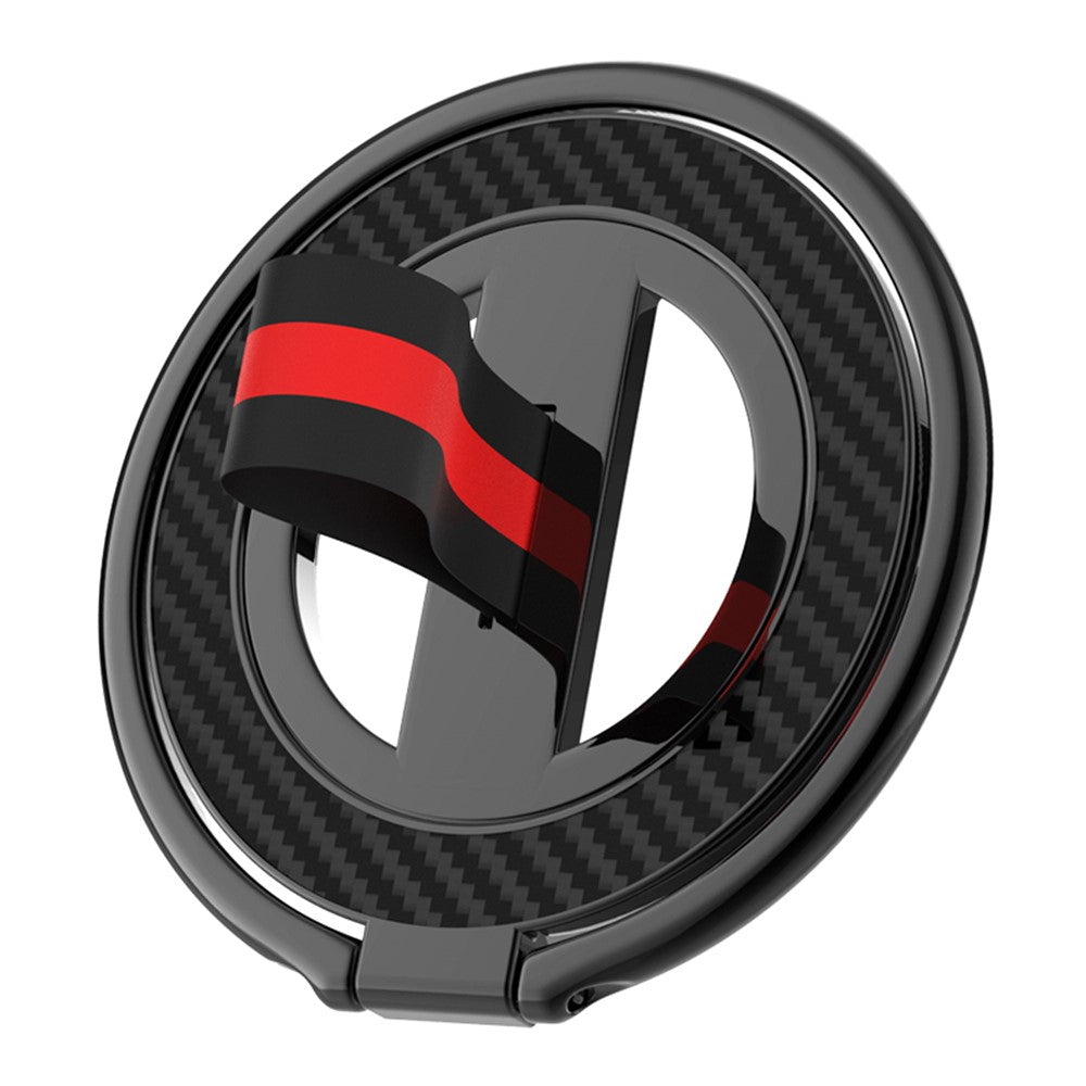 Carbon Fiber Texture Ring Kickstand 360 Degree Rotation Magnetic Phone Holder