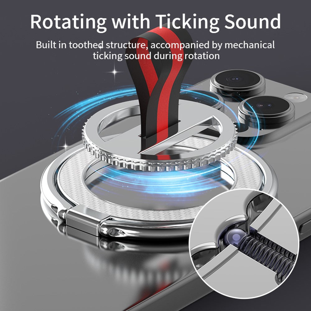 Carbon Fiber Texture Ring Kickstand 360 Degree Rotation Magnetic Phone Holder