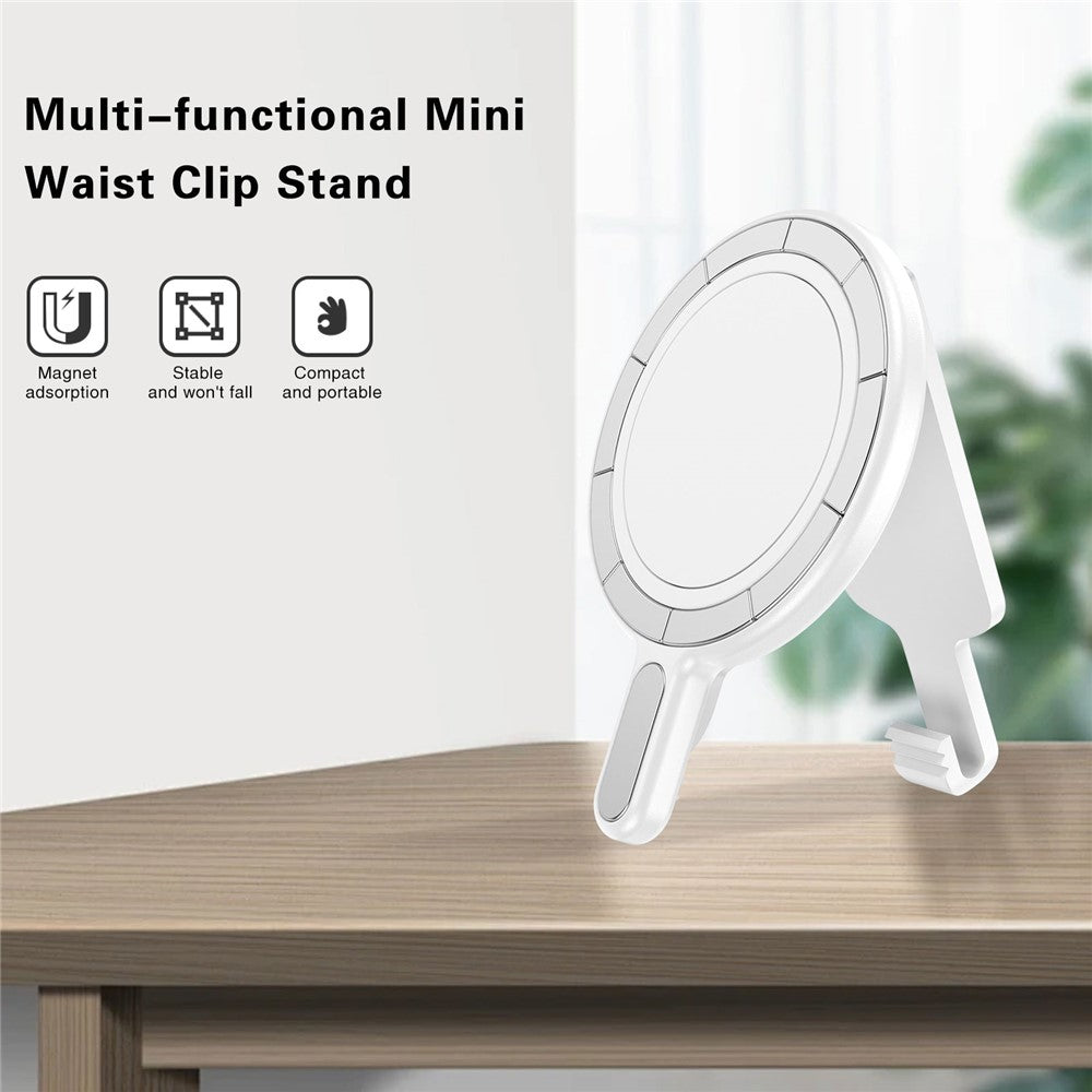 Universal Magnetic Phone Stand Anti Drop Waist Clip Bracket for Desktop / Computer Mount