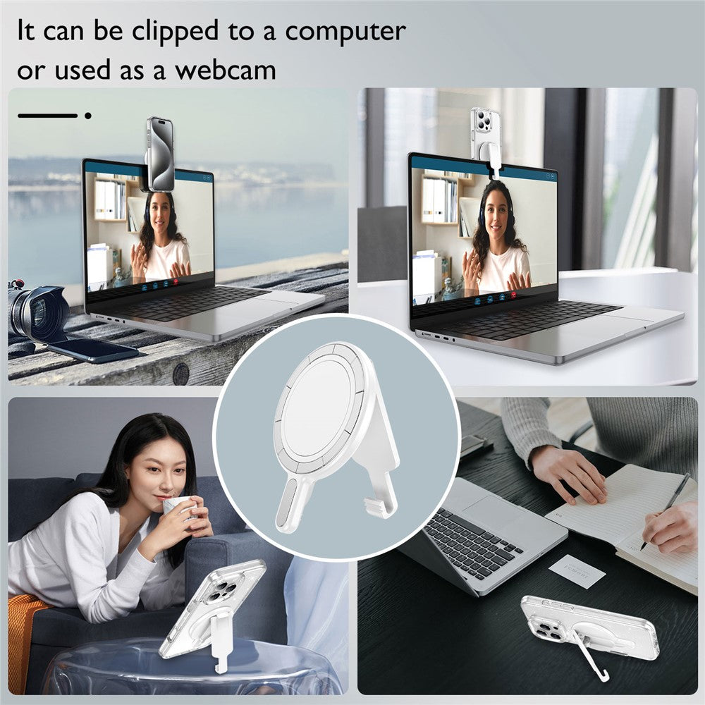 Universal Magnetic Phone Stand Anti Drop Waist Clip Bracket for Desktop / Computer Mount