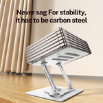 J61 12-17.3 inch Tablets Laptop Stand Height Adjustable Rotating Foldable Carbon Steel Notebook Desktop Holder Riser