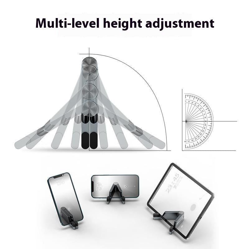 Folding Phone Stand Portable Aluminum Alloy Desktop Mobile Holder for 4 - 7 inch Smartphones/Tablets