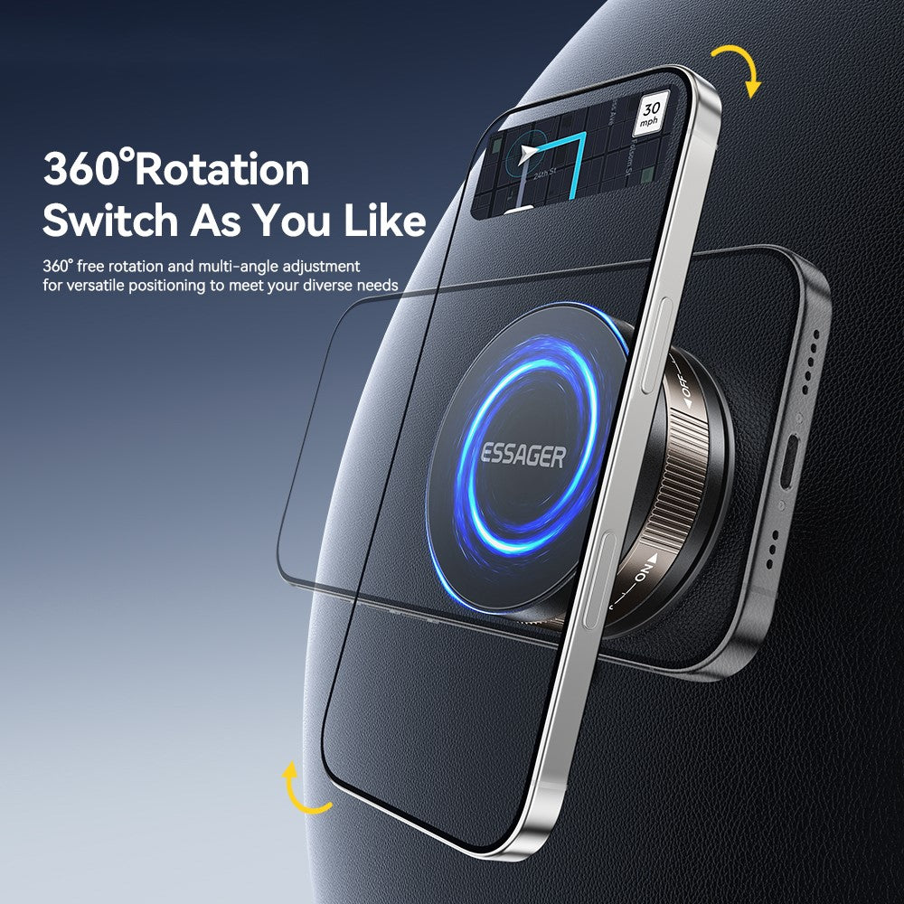 ESSAGER 360 Degree Rotation Magnetic Phone Mount Suction Cup Base Cellphone Holder for Car Dashboard