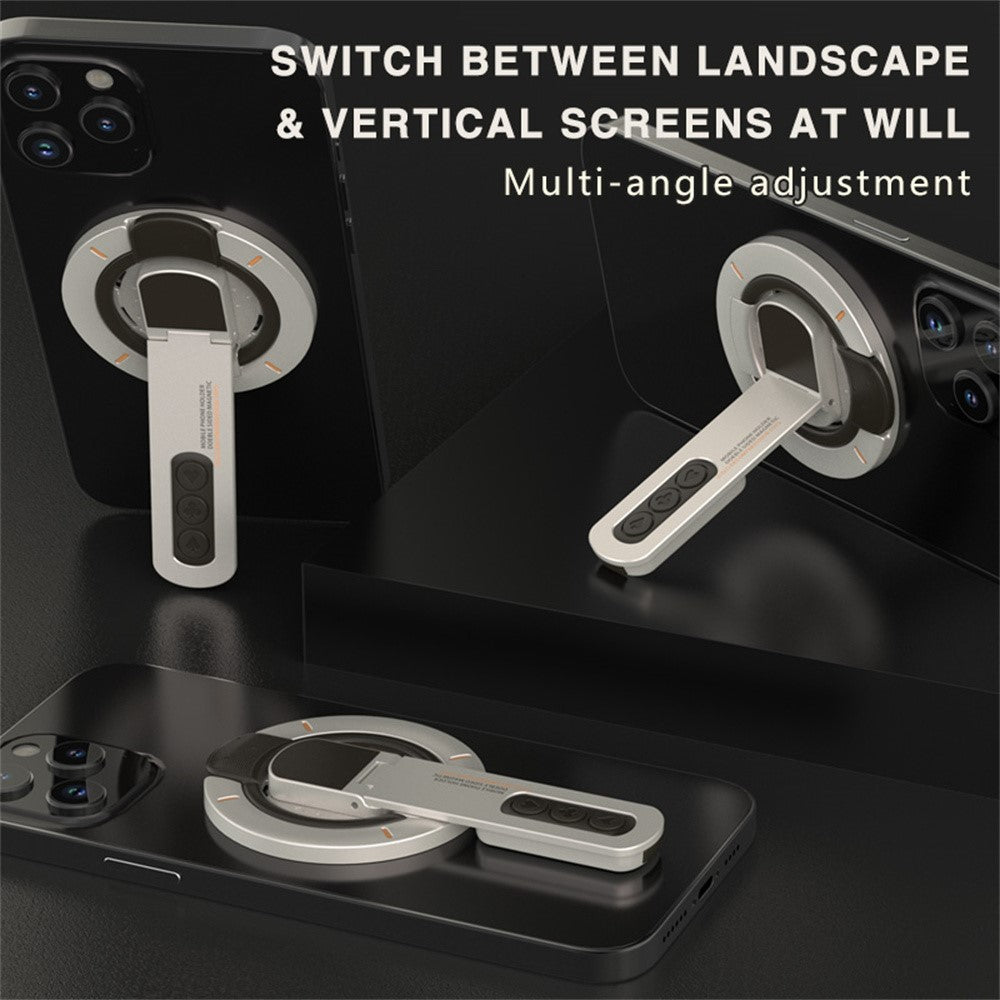 Dual Sided Magnetic Phone Kickstand 360 Degree Rotation Desktop Holder Stress Relief Zinc Alloy Phone Back Stand