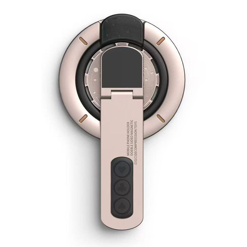 Dual Sided Magnetic Phone Kickstand 360 Degree Rotation Desktop Holder Stress Relief Zinc Alloy Phone Back Stand
