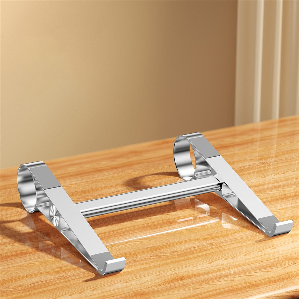0022 Portable Aluminum Laptop Stand Desktop Riser Cooling Pad Foldable Storage Ergonomic Design for Home / Office