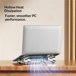 0022 Portable Aluminum Laptop Stand Desktop Riser Cooling Pad Foldable Storage Ergonomic Design for Home / Office