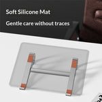0022 Portable Aluminum Laptop Stand Desktop Riser Cooling Pad Foldable Storage Ergonomic Design for Home / Office