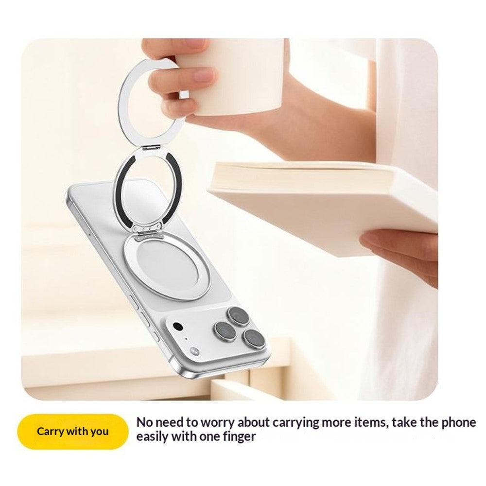Q11  Ultra Thin Tri-Fold Magnetic Ring Stand Adhesive Mount 360 Degree Rotation Phone Bracket