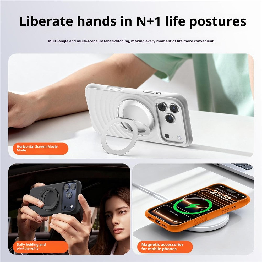 Q11  Ultra Thin Tri-Fold Magnetic Ring Stand Adhesive Mount 360 Degree Rotation Phone Bracket