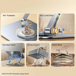 XUNDD XDHO-079 Hollow Out Laptop Stand 360 Degree Rotatable Foldable Carbon Steel Desktop Notebook Bracket