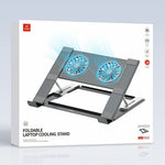 XUNDD XDHO-082 Laptop Cooling Stand with Dual Fans RGB Lighting Foldable Notebook Bracket
