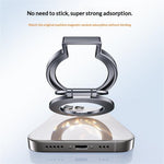 T15S Rotating Phone Stand 360-Degree Foldable Ring Holder Aluminum Alloy Dual Magnetic Desktop Mount