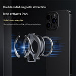 T15S Rotating Phone Stand 360-Degree Foldable Ring Holder Aluminum Alloy Dual Magnetic Desktop Mount
