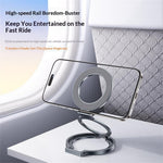 T15S Rotating Phone Stand 360-Degree Foldable Ring Holder Aluminum Alloy Dual Magnetic Desktop Mount